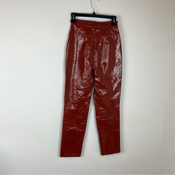 LPA Revolve 100% Leather Patent High Rise Pants Size XXS B4 - Picture 7 of 9